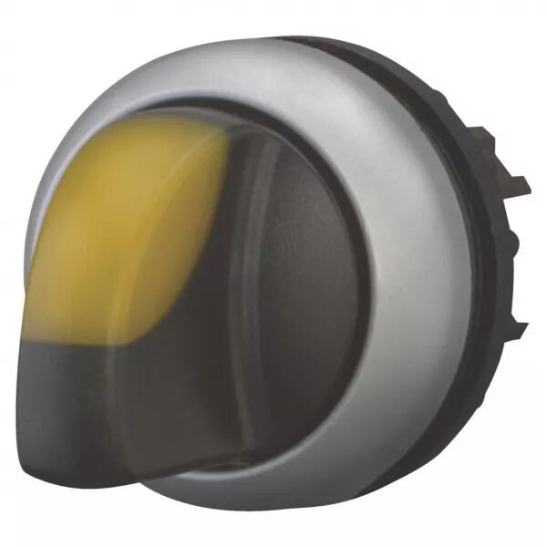 Commutateur rotatif lumineux, 3 positions, jaune, � rappel (216839)
