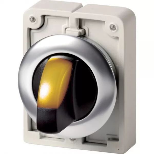 COMMUT.ROTAT.LUMIN.30MM AFFL.JAUNE 2POS