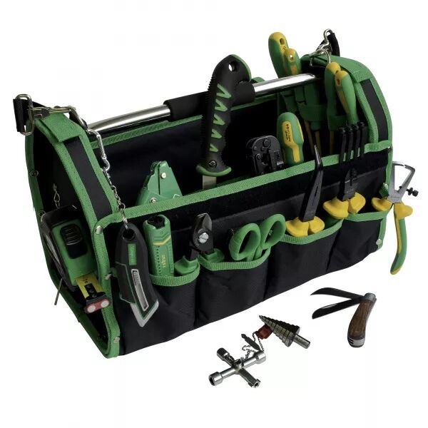 COMPOSITION 22 OUTILS �LECTRICIEN EN CAISSE TEXTILE