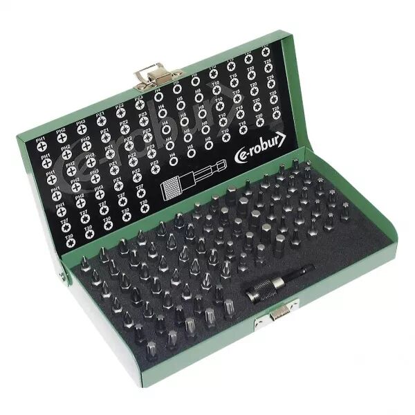 Composition en coffret de 75 embouts 25mm. PZ1-2-3 et porte embout. (084380)