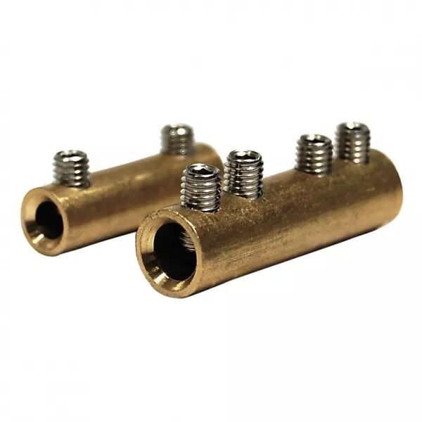 Connecteur cylindrique aluminium �tam� nu avec vis acier, 6 - 25 mm� x10 pi�ces (233108)