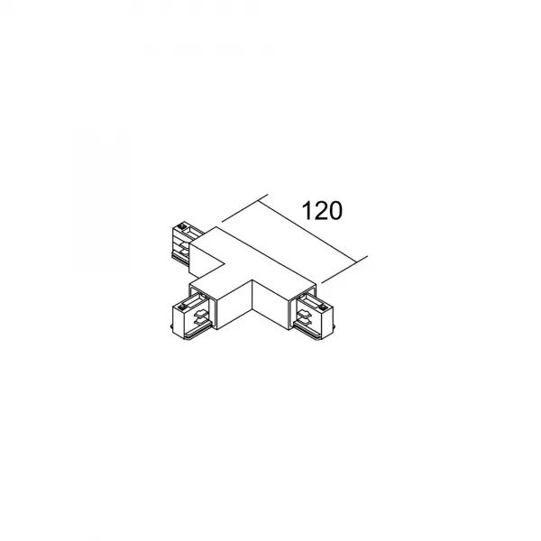 CONNECTEUR EN T POUR RAIL DALI 023 - TERRE INTERNE - GAUCHE - BLANC