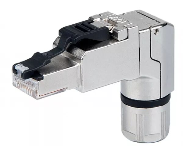 CONNECTEUR ETHERNET RJ-45 CAT. 6A - T568A - AWG24 - SERRE-C�BLE SORTIE COUD�E