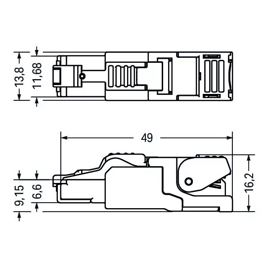 Connecteur ETHERNET RJ-45 Cat. 6a - T568B - AWG24750-977/000-022