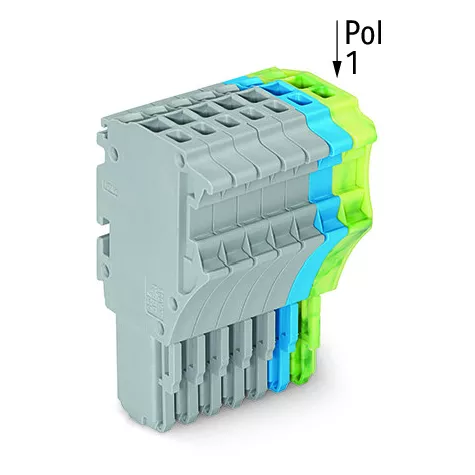 Connecteur femelle pour 1 conducteur gris/bleu/ja-ve (2020-108/000-038)
