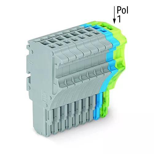 Connecteur femelle pour 1 conducteur gris/bleu/ja-ve (2020-110/000-038)