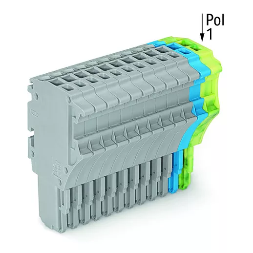 Connecteur femelle pour 1 conducteur gris/bleu/ja-ve (2020-115/000-038)
