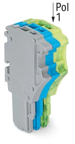 CONNECTEUR FEMELLE POUR 1 CONDUCTEUR GRIS/BLEU/JA-VE