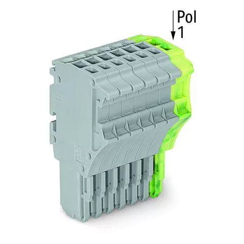 Connecteur femelle pour 1 conducteur gris/ja-ve (2020-108/000-036)