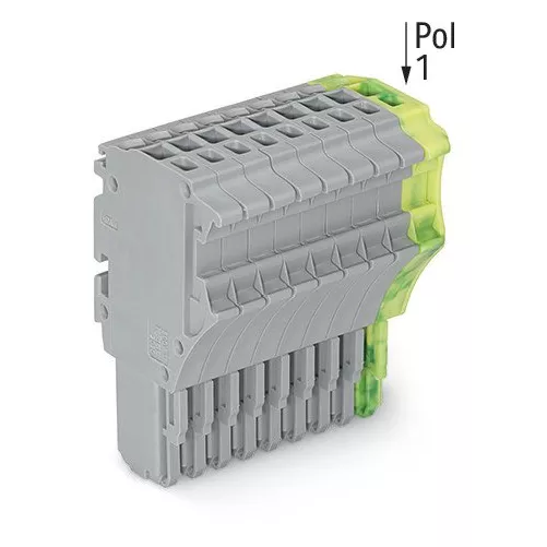 Connecteur femelle pour 1 conducteur gris/ja-ve (2020-111/000-036)