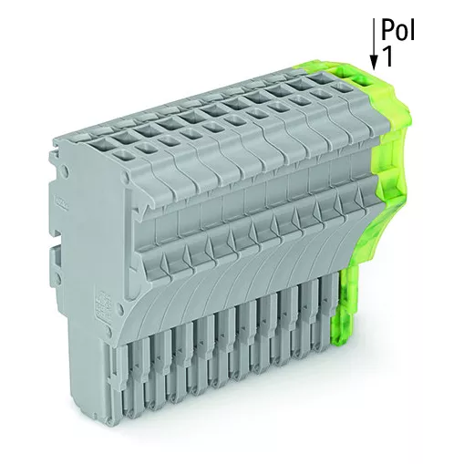 Connecteur femelle pour 1 conducteur gris/ja-ve (2020-114/000-036)