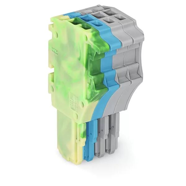 Connecteur femelle pour 1 conducteur ja-ve./bleu/gris (2020-104/000-039)