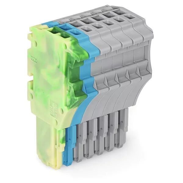 Connecteur femelle pour 1 conducteur ja-ve./bleu/gris (2020-107/000-039)