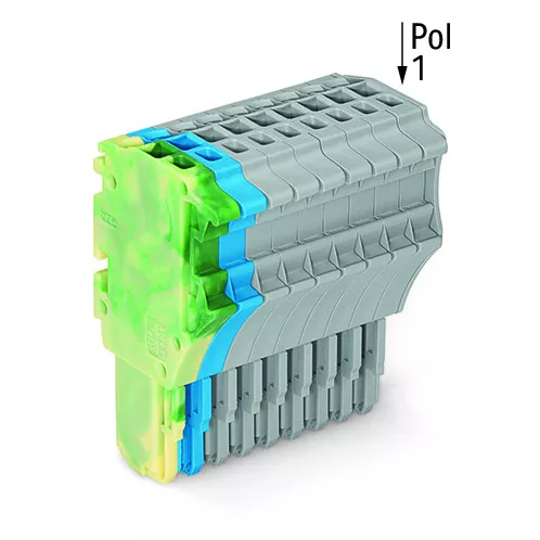 Connecteur femelle pour 1 conducteur ja-ve./bleu/gris (2020-110/000-039)
