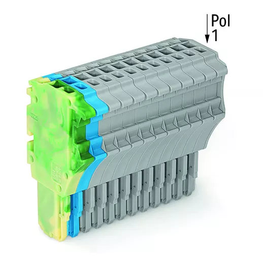 Connecteur femelle pour 1 conducteur ja-ve./bleu/gris (2020-113/000-039)