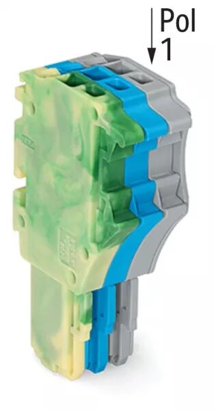 CONNECTEUR FEMELLE POUR 1 CONDUCTEUR JA-VE./BLEU/GRIS