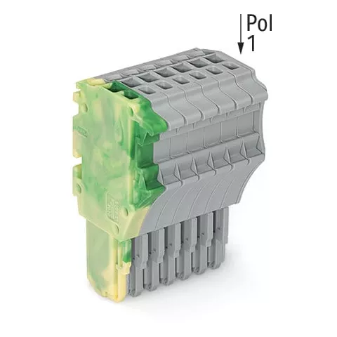Connecteur femelle pour 1 conducteur ja-ve/gris (2020-108/000-037)