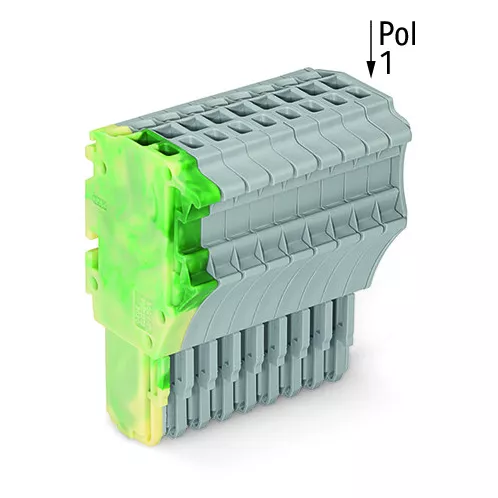 Connecteur femelle pour 1 conducteur ja-ve/gris (2020-110/000-037)