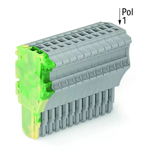 Connecteur femelle pour 1 conducteur ja-ve/gris (2020-113/000-037)