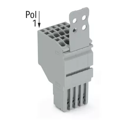 Connecteur femelle pour 2 conducteur gris (2020-202/132-000)