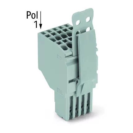 Connecteur femelle pour 2 conducteur gris (2020-202/142-000)