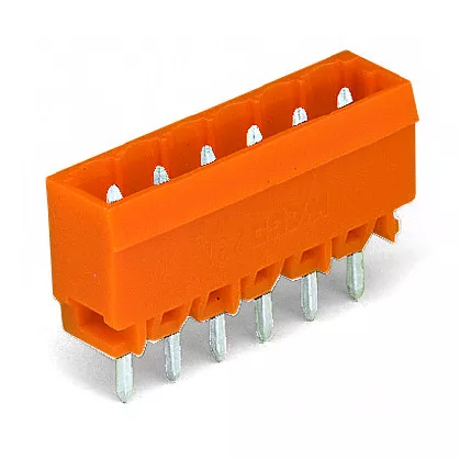 Connecteur m�le pas 5,08 mm / 2 p�les / Droit 1x1 / Orange (231-332/001-000)