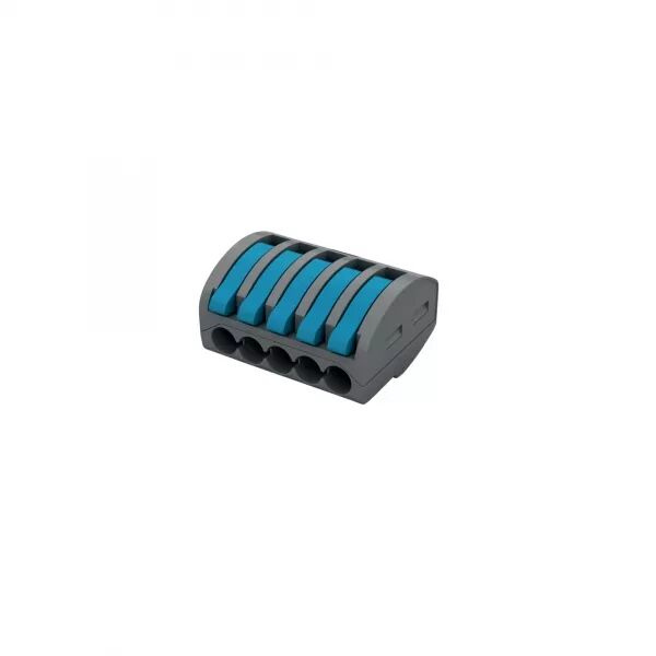 CONNECTEUR RAPIDE � LEVIER, 32 A, 5 BORNES, 0,2 - 4 MM�. 5 PI�CES