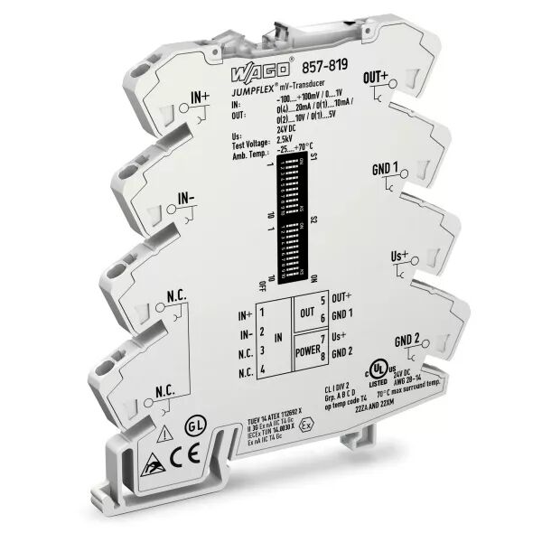 Convert. de mesure mV - Sortie configurable courant/tension857-819