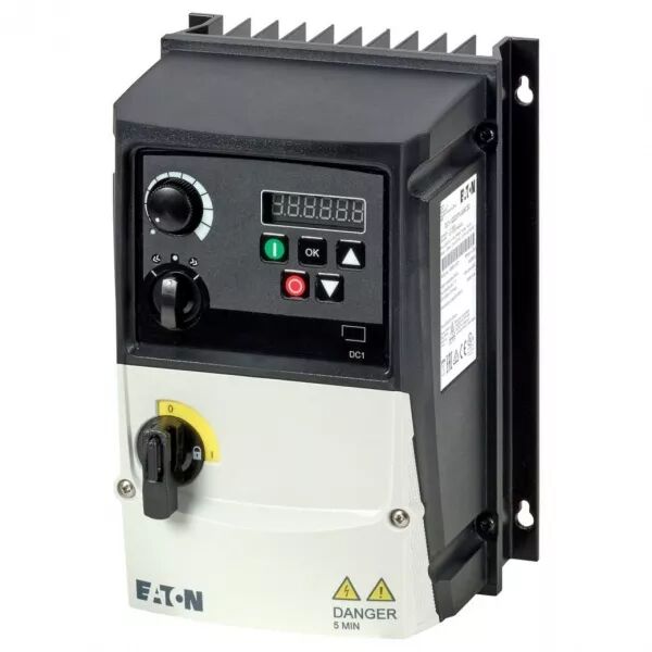 Convertisseur de fr�quence, 230 V AC, mono, 2.3 A, 0.37 kW, IP66, cmd sur app. (199400)