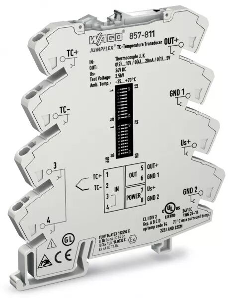 CONVERTISSEUR POUR SONDE THERMOCOUPLE TYPE J, K, L, E, R, N, S, T, B