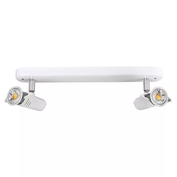 COSMOS B2 - Plaf./Appl.Mur 2 spots GU10, blanc, a/lpes LED 6W 3000K 500lm incl (0578)