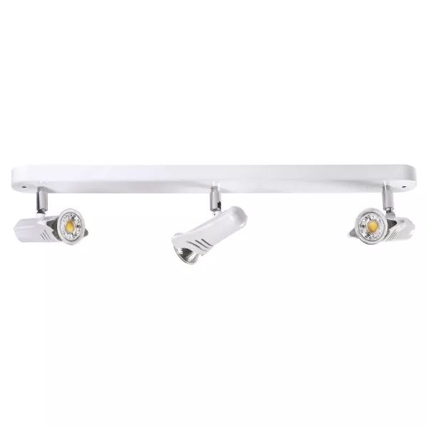 COSMOS B3 - Plaf./Appl.Mur 3 spots GU10, blanc, a/lpes LED 6W 3000K 500lm incl (0579)