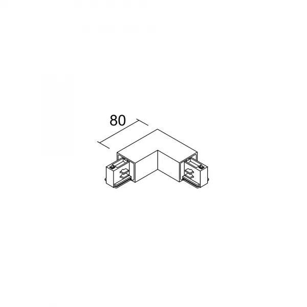 COUDE 90� POUR RAIL DALI 023 - TERRE INTERNE - NOIR