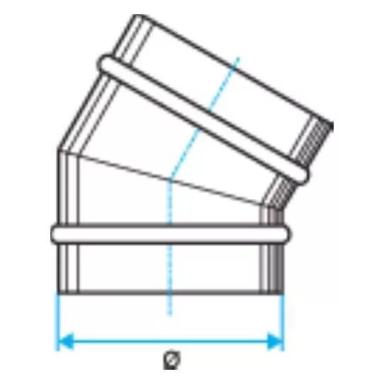 COUDE EN ACIER GALVANIS� 30� - DIAM�TRE 250 MM