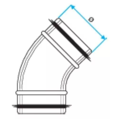 COUDE GALVANIS� 45� � JOINT - DIAM�TRE 250 MM