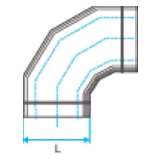COUDE HORIZONTAL OBLONG GALVANIS� 90� CHO - L 425MM X H 130MM