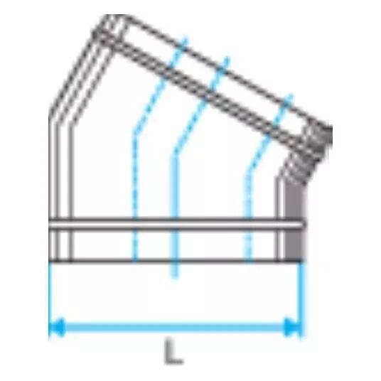 COUDE HORIZONTAL OBLONG GALVANIS� CHO � 30� - L 410MM X H 165MM