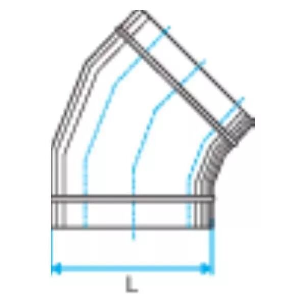 COUDE HORIZONTAL OBLONG GALVANIS� CHO � 45� - L 360MM X H 80MM
