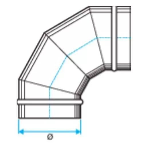 COUDE RIGIDE EN ALUMINIUM 90� - DIAM�TRE 160 MM