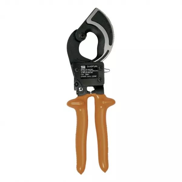 Coupe-c�bles cuivre a cliquet une main capacit� 240mm�, isol� 1000V (124007)