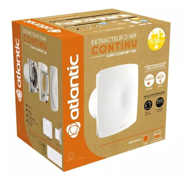 CURV CONFORT 100 PIR - EXTRACTEUR INDIVIDUEL CONTINU - CAPTEUR IR-DIAM�TRE 100
