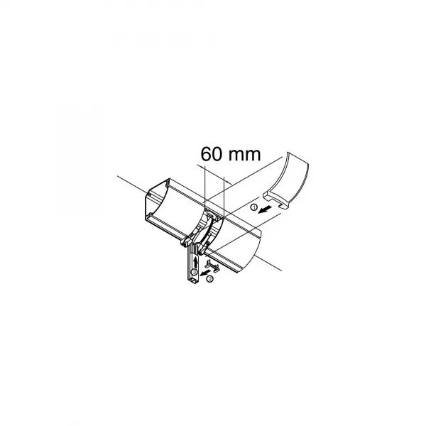 D�rivation Logix pour moulure DCL 22x12mm-32x12mm-32x15mm-PVC couleur Aluminium