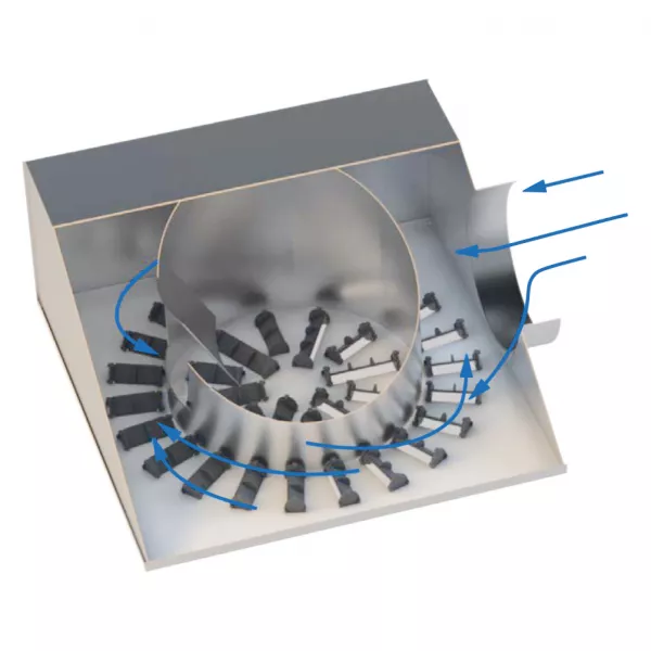 DFH-B TWIN 600 - Diffuseurs � jet h�lico�dal pl�num variable 600x600 isol� (529530)