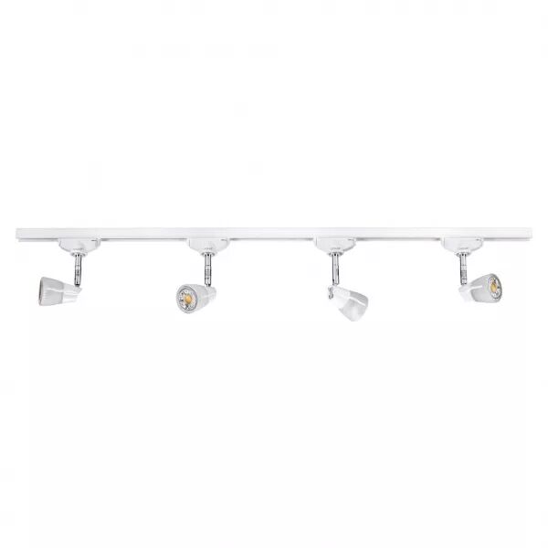 DIAM - Rail 1 all. 029 + 4 spots GU10, blanc, a/lpes LED 4W 3000K 500lm incl (1197)