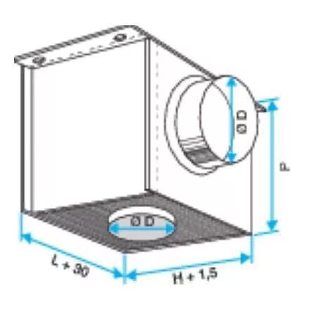 DIFFUSEUR FIXE H�LICO�DAL POUR DALLES PLAFOND 600X600 ACIER BLANC SF 861 T D315