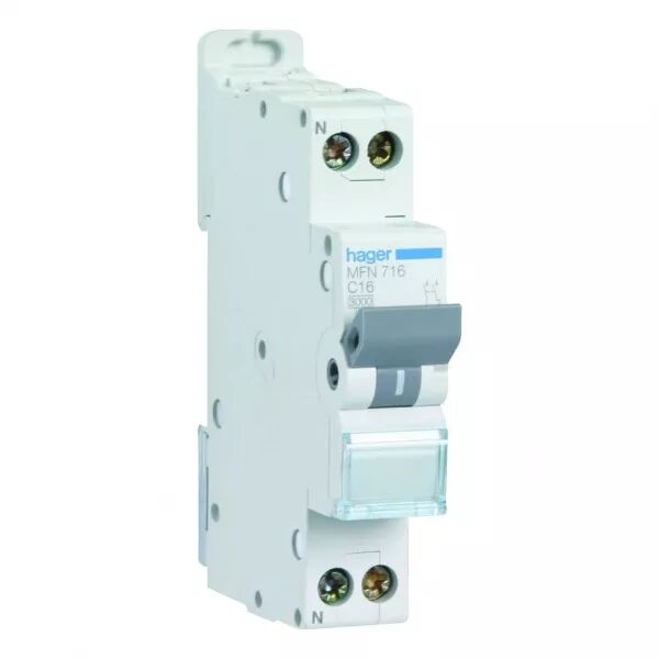 Disjoncteur 1A 1P+N 3kA courbe C connexion � vis 1 Module (MFN701)