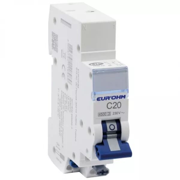 Disjoncteur 1P+N 20A courbe C connexion rapide/rapide 4,5kA NF (20320)