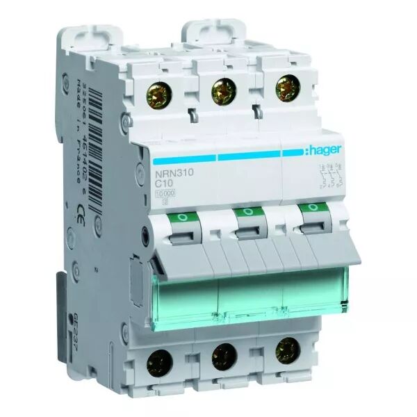 Disjoncteur 3P 25kA courbe C - 10A 3 modules (NRN310)
