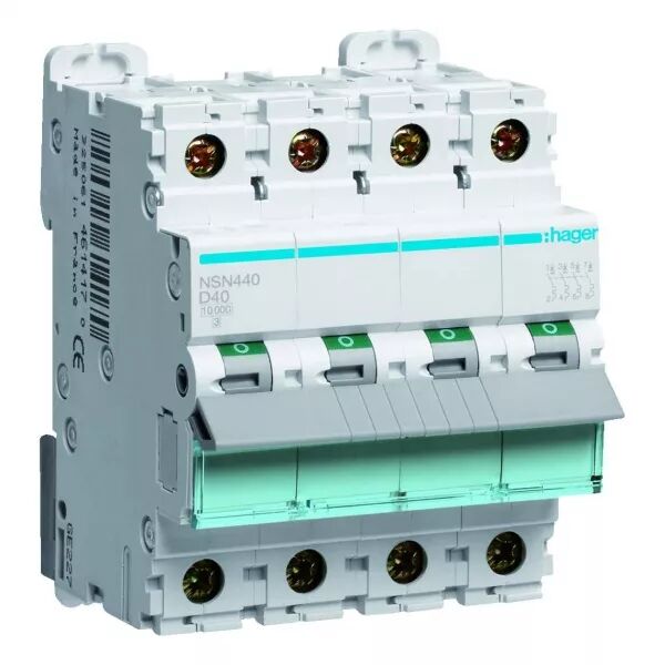 Disjoncteur 4P 20kA courbe D - 40A 4 modules (NSN440)