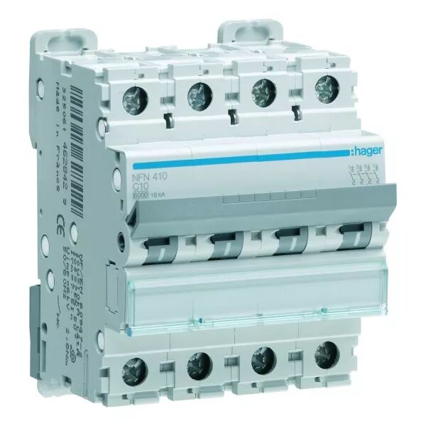 Disjoncteur 4P 6-10kA courbe B - 32A 4 modules (NEN432)